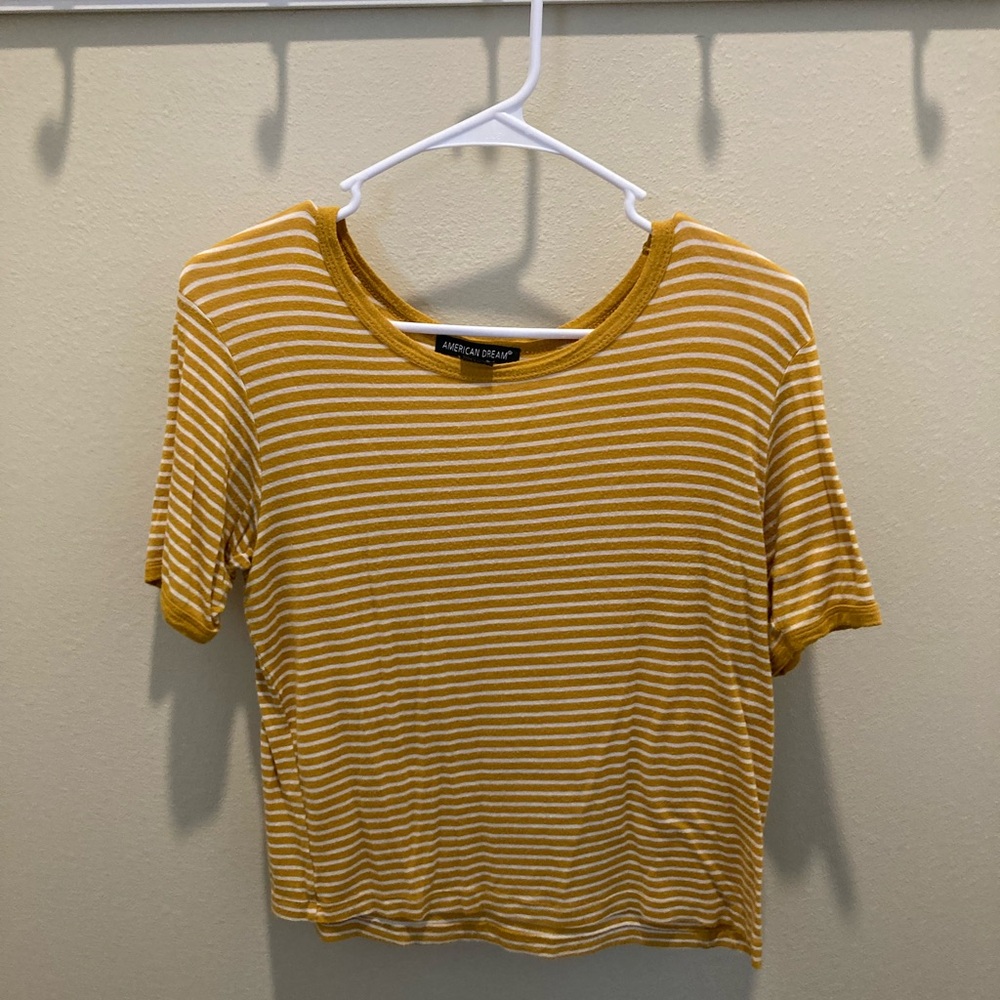 American Dream Yellow Striped Women's Top